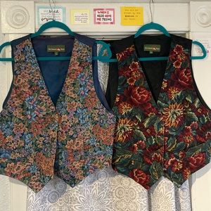 Vintage floral Outback Red vests bundle of 2 large